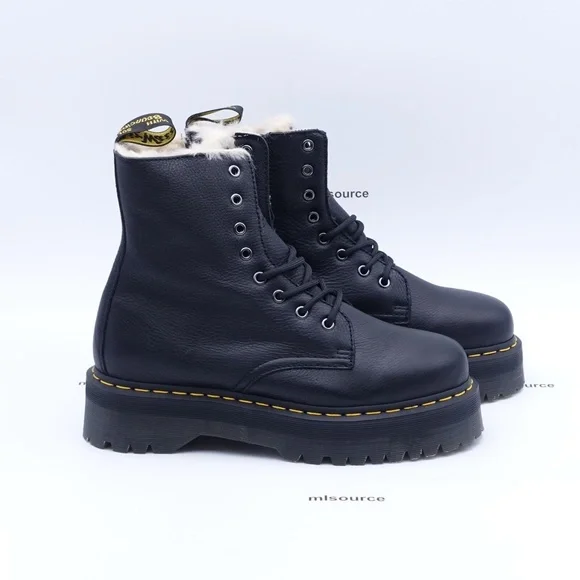 NEW Dr. Martens Women's Jadon Faux Fur Lined 8 Eye Platform Water Resistant Boot - Picture 3 of 12
